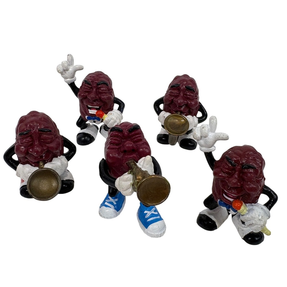 Vintage California Raisins PVC Figures Lot of 5 Band Members 1987 1988 Applause